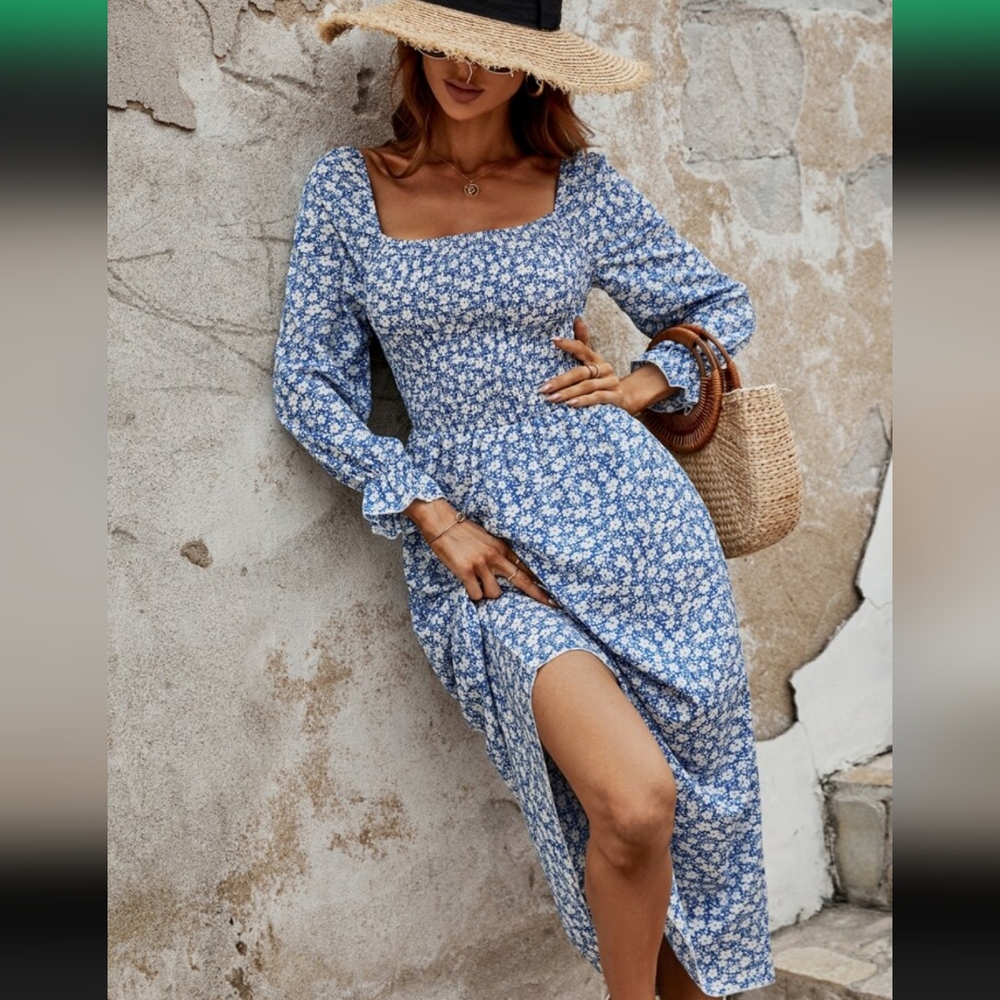 🥳🥳HP🥳🥳NWT Long Sleeve Square Neck Dress LARGE